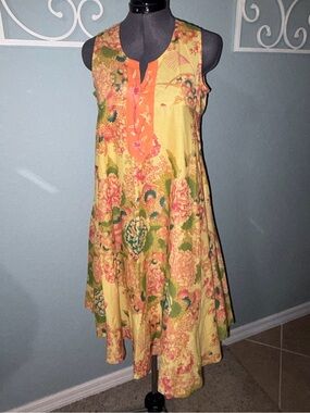 Like new April Cornell Dress Floral Sleeveless Cottagecore Sz XS